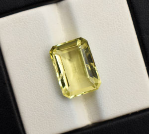 Piedra Preciosa de Cuarzo Limón Natural, Cuarzo Limón Amarillo 14X10 mm, Corte Esmeralda, para Joyería, 7.60 Quilates, Piedra Preciosa Suelta para Joyería - Product Image 6