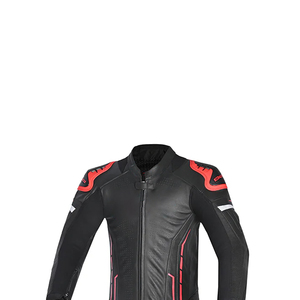 Traje de Motocicleta Completo para Hombre, Diseño Deportivo Negro y Rojo, Cuello Alto, Cierre de Cremallera, Transpirable, Spandex, Poliéster, Ropa de Verano - Product Image 5