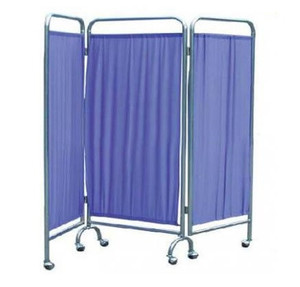 Hospital Mobile Medical Ward <b>Bed</b> <b>Side</b> Screen 3-Folding Stainless Steel Patient Bedside Screen Industrial Design Metal Furniture - Product Image 4