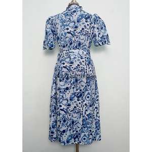 Vestido informal moderno de algodón para mujer, cómodo vestido tipo túnica de algodón, diseño Summer Breeze, midi con estampado floral, vestido informal de tacto suave. - Product Image 6