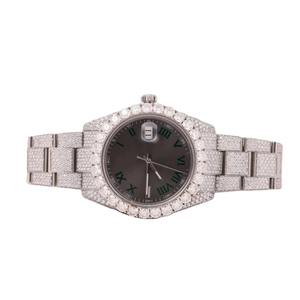 Montre-bracelet pour homme en acier inoxydable avec diamants VVS D Moissanite 41 MM, montre-bracelet de luxe mécanique pour homme et femme HUMERA - Product Image 1