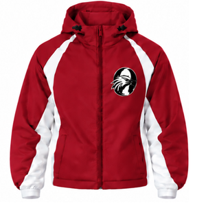 Red White Hooded Tracksuit Set Full Zip <b>Jacket</b> <b>Straight</b> Leg Pants Custom Athletic Training Sportswear Two Piece Team Uniform - Product Image 3