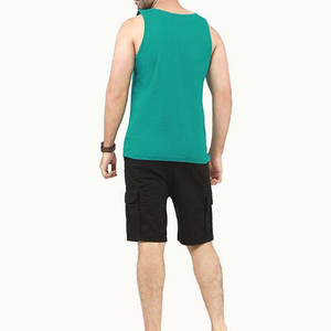 Débardeur de sport côtelé pour homme, coupe ajustée, en coton et fibre de bambou, haute qualité, personnalisable, pour l'entraînement, vente en gros - Product Image 1