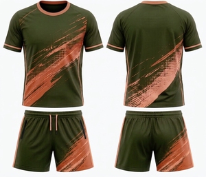 เสื้อฟุตบอลแบบยูนิเซ็กซ์ แขนสั้น ผลิตจากโพลีเอสเตอร์ 100% เป็นมิตรต่อสิ่งแวดล้อม ป้องกันแบคทีเรีย แห้งเร็ว สำหรับชุดยูนิฟอร์ม - Product Image 1