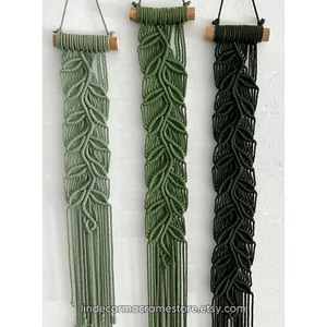 Tapiz de Macramé Vertical con Borlas, Arte Rectangular con Tema de Naturaleza, Decoración para el Hogar, para Sala de Estar - Product Image 3