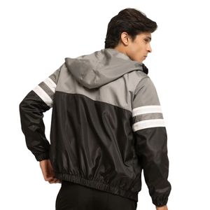 Veste coupe-vent à capuche pour homme, couleur gris olive noir personnalisée, légère, zippée, vêtements de sport décontractés pour l'extérieur - Product Image 6