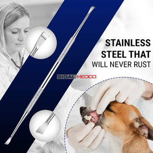 Herramientas Manuales de Limpieza Dental para Mascotas, Acero Inoxidable Alemán, para Perros y Gatos, 6.5 Pulgadas, Doble Cabezal, Removedor de Sarro y Placa, Raspador Dental - Product Image 3