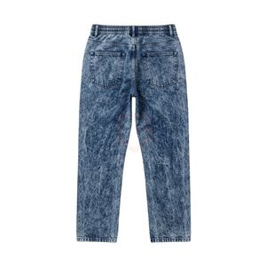 Light Blue Men's Jeans Acid Wash Denim Trousers <b>Abstract</b> Pattern Print Urban Streetwear Relaxed Fit Heavyweight Cotton Pants - Product Image 2