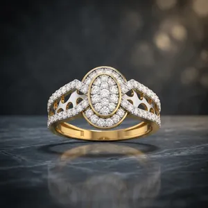 Bague de fiançailles et de mariage Eliena personnalisée en or massif 14 carats avec diamant de laboratoire pour femme - Cadeau d'anniversaire tendance - Product Image 6