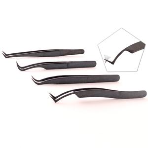 Pince à épiler confortable pour les fans de cils faits à la main poignée lisse fausse pince à épiler d'extension de cils logo personnalisé - Product Image 2