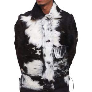 Veste en cuir de vache pour homme, veste en cuir de vachette tendance et élégante, vêtement d'extérieur pour l'hiver, veste en cuir de vache personnalisée - Product Image 3