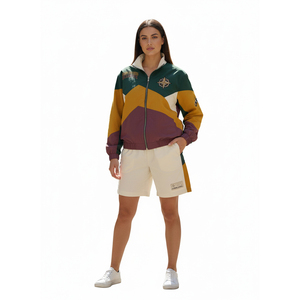 Sustainable <b>Lightweight</b> Printed Casual Summer Track Suit Breathable Nylon Zip Windbreaker <b>Jacket</b> Shorts Crinkle 2-Piece - Product Image 6