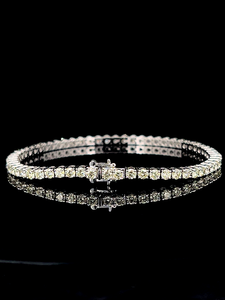 Elegante Pulsera de Diamantes Cultivados en Laboratorio de 3.75CT en Oro Amarillo de 10KT, Color E-F, Diamantes CVD, Joyería Brillante para Bodas - Product Image 3