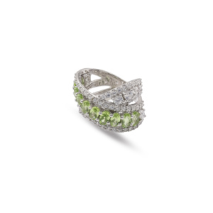 925 Sterling Silver Natural <b>Peridot</b> <b>Ring</b> Rhodium Plated OEM ODM Fine Jewelry - Product Image 5