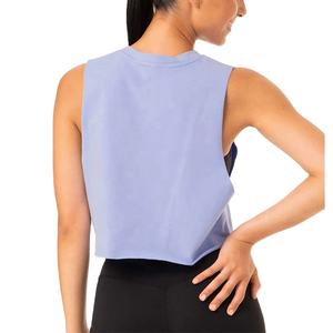 Débardeur court côtelé sans manches surdimensionné de qualité supérieure personnalisé 2026 en 100 % coton pour femme - Product Image 1