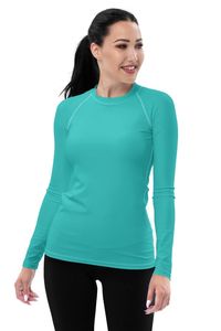 Camiseta de Compresión de Manga Larga para Mujer, Producto de Alta Calidad, Verde, Spandex, Poliéster, Secado Rápido, Servicio OEM - Product Image 3