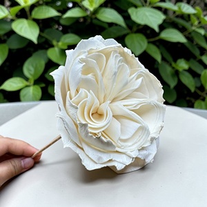 ดอกไม้โซล่าวู้ด VADEE SOLA WOOD FLOWER ทำมือ ดอกกุหลาบอังกฤษแบบยั่งยืนจากไม้โซล่าวู้ด ขนาด 8.5 ซม. ก้านใยพืชเซสบานียา ประเทศไทย VDXXX-070 - Product Image 2