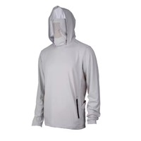 Kaos Lengan Panjang Berkerudung Ukuran Besar Cepat Kering UPF50 Plus, Perlindungan UV, Anti Air, Bernapas, Anti Bakteri, Bahan Spandex/Polyester untuk Memancing