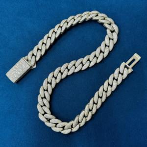Luxury Oval Cuban Link <b>Chain</b> Moissanite Diamond Hip Hop Necklace White Gold <b>Iced</b> <b>Out</b> Statement Jewelry for Men Women - Product Image 1