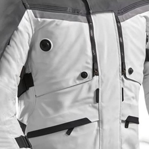 Chaqueta de Motociclismo de Manga Larga para Hombre, Resistente al Viento, para Todas las Estaciones, Diseño Blanco y Gris - Product Image 4