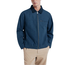 เสื้อแจ็กเก็ตผ้ายีนส์สำหรับผู้ชายเสื้อแจ็กเก็ตฤดูหนาวคอระบายอากาศผ้าฝ้ายทอลายทแยง - Product Image 1