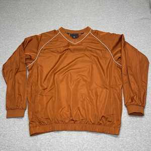 Veste coupe-vent pour homme en promotion, personnalisable avec broderie, à manches longues, col en V côtelé, doublure en maille et passepoil - Product Image 1