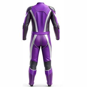 Combinaison de moto en cuir véritable pleine fleur rose et noir sur mesure pour homme, protection pour motocross - Product Image 4
