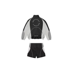 High Quality Customized Men Lining <b>Zip</b> Up Printed Sportwear Tracksuit Sublimation Nylon Windbreaker <b>Shorts</b> Suit - Product Image 2