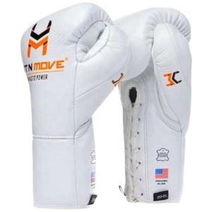 Top Quality Leather Professional Boxing <b>Gloves</b> Cowhide Leather Hook Loop Closure <b>Type</b> Customized Logo Design for MMA KickBoxing - Product Image 1