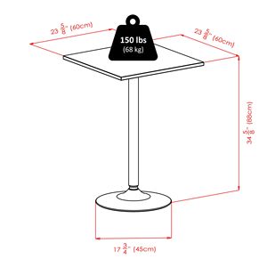 3pc Counter Height <b>Dining</b> Set with Black Square <b>Table</b> Top and Metal Legs 2 Wood <b>Stools</b> Black Color Scheme - Product Image 5
