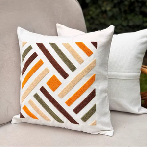 Tufted Boho Cushion Cover By Indian Textiles H/L Handwoven Decorative <b>Throw</b> <b>Pillow</b> Luxury Boho <b>Pillow</b> - Product Image 1