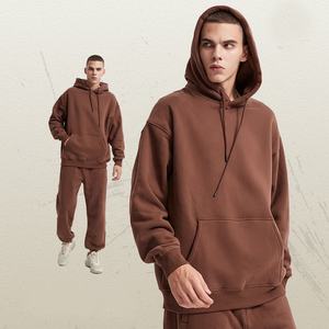 Ensemble sweat à capuche zippé et pantalon de survêtement 100 % coton, survêtement oversize pour homme, ensemble de survêtement streetwear personnalisé, rayé délavé au soleil - Product Image 4