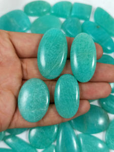 Vente en gros de cabochons en amazonite naturelle, pierres précieuses semi-précieuses de différentes tailles en cristal de quartz pour la guérison des cristaux - Product Image 5