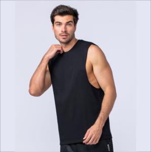 Débardeurs de sport premium sans manches pour hommes, vêtements de musculation, fitness, 100% coton 180GSM, gilets d'entraînement pour hommes - Product Image 2