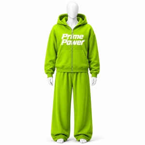 Ensemble jogging et sweat à capuche oversize pour femme, style streetwear décontracté urbain, deux pièces en molleton de coton, vêtements de mode - Product Image 1