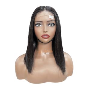 Perruques Bob en cheveux humains vietnamiens bruts, prêtes à être expédiées, 12 pouces, sans colle, cuticules alignées, cheveux raides comme des baguettes - Product Image 1