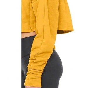 Sweat-shirt à capuche court à manches longues pour femmes, vente en gros, haute qualité - Product Image 5