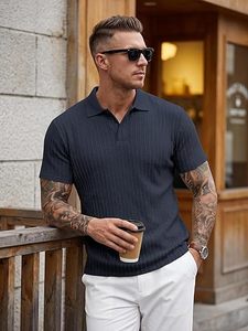 Polo de punto ligero para hombre, camisa informal para vacaciones en la playa y golf - Product Image 2