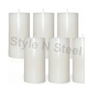 Vela Redonda Blanca en Forma de Pilar para Decoración del Hogar y Restaurantes - para Navidad, Pascua, Cumpleaños y San Valentín - Product Image 1