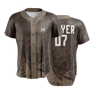 Maillots de baseball personnalisés pour équipes universitaires/club, logo imprimé numériquement sur le devant, manches courtes, extensibles dans quatre directions, écologiques - Product Image 4