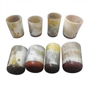 Juego de Tazas Decorativas con Forma de Cuerno, Hechas en India, Estilo Americano, Ligeras, de Doble Pared, Ecológicas, con Tapa de Bambú, para Cerveza, con Impresión de Logotipo, para Cumpleaños - Product Image 6