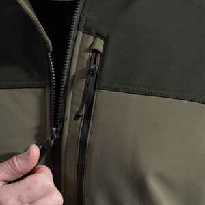 Chaqueta Softshell Verde Oliva para Hombre con Cierre de Cremallera, Cuello Alto, Resistente al Viento, Estilo Casual, para Otoño, de Poliéster y Nailon - Product Image 5
