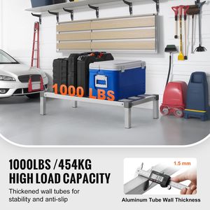 Scaffalatura Commerciale in Alluminio Saldato da 8FT, Capacità 36FT X 20FT, per Alimenti, con Portata di 1000 Libbre, Scaffali Utilitari per Stoccaggio - Product Image 1