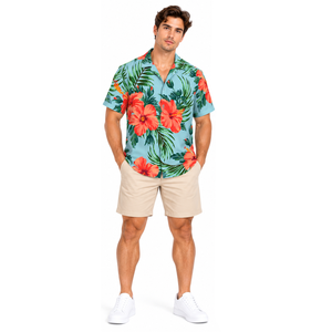 <b>Mens</b> <b>Beach</b> Vacation <b>Shirt</b> Full Sublimation Hawaiian Tropical Quick Dry Breathable Resort Casual Button Up Apparel - Product Image 5