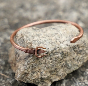 Pure <b>Copper</b> Hammered Double Spiral Cuff Bracelet Handcrafted Coiled Wire Swirl Open Bangle Exquisite Vintage <b>Ornamental</b> Jewelry - Product Image 5