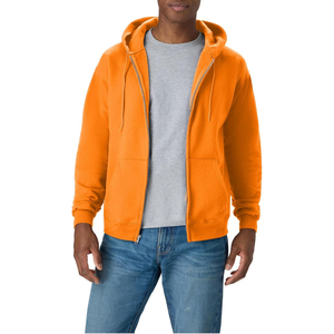 Sweat-shirt à capuche zippé vert pour homme, coupe classique, en polaire, couleur unie, pour l'automne - Product Image 4