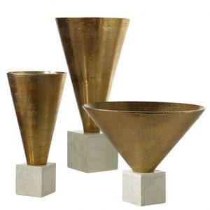 Ensemble de 2 vases de table en aluminium Art Déco en forme de quadrangle, pour la décoration de la maison et du bureau - Product Image 6