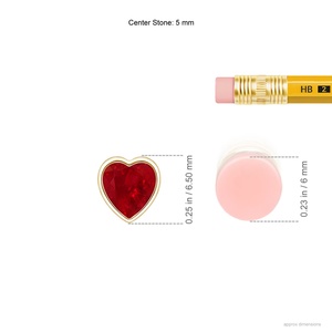 2.32G 14K Gold Bezel-Set Solitaire Heart Cut <b>Ruby</b> Pendant IGI Certified Natural Precious Gemstone Link Chain Pendant <b>Necklace</b> - Product Image 2