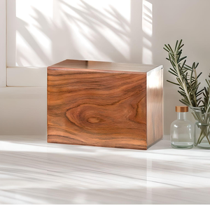 Urna Funeraria de Madera de Palisandro Maciza para Adultos, Color Marrón, Grabada a Mano, Duradera, Ecológica, Biodegradable, 200 Pulgadas Cúbicas, Estilo Americano - Product Image 3