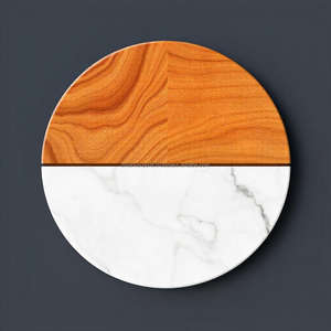 Sous-verres en marbre de qualité supérieure faits à la main, accent en pierre naturelle, motif classique, écologiques, protection de table pour la cuisine et la salle de thé, tapis et coussinets - Product Image 5